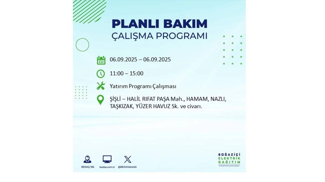 O ilçelerde elektrik olmayacak: BEDAŞ 6 Eylül Cumartesi elektrik kesintisi yaşayacak ilçeleri sıraladı! 4