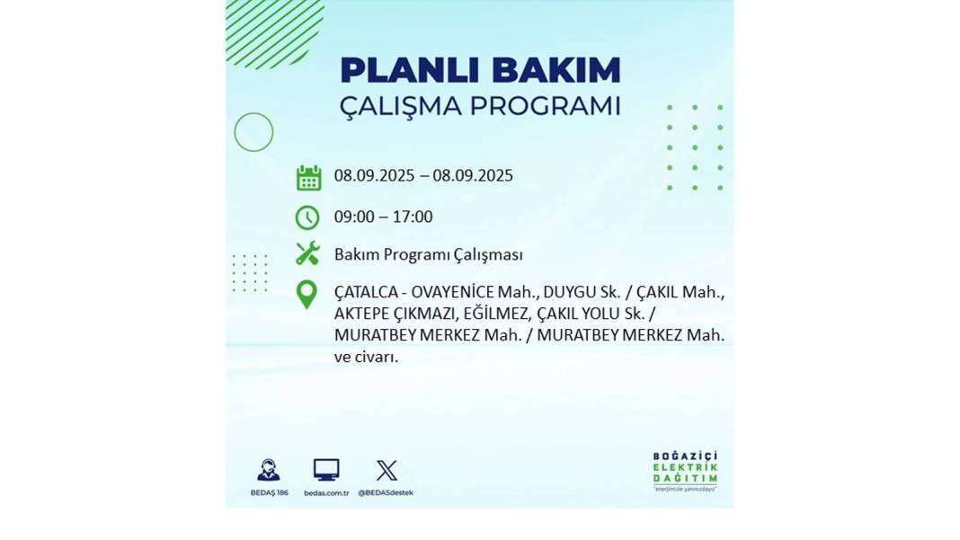 Büyük elektrik kesintisi yaşanacak: BEDAŞ 8 Eylül Pazartesi elektrik kesintisi yaşayacak ilçeleri sıraladı! 33