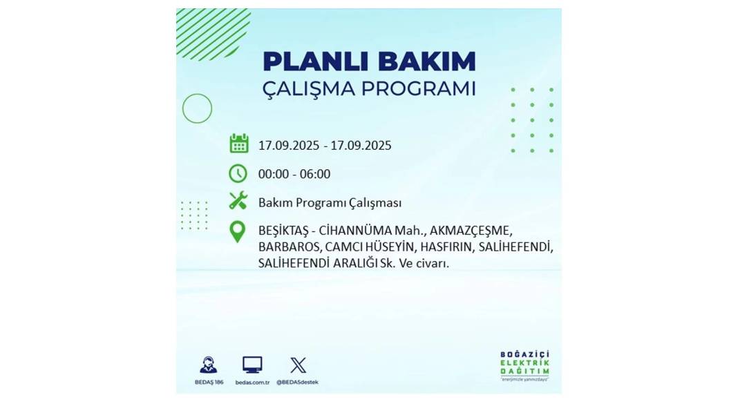 Büyük elektrik kesintisi yaşanacak: BEDAŞ 17 Eylül Çarşamba elektrik kesintisi yaşayacak ilçeleri sıraladı! 86
