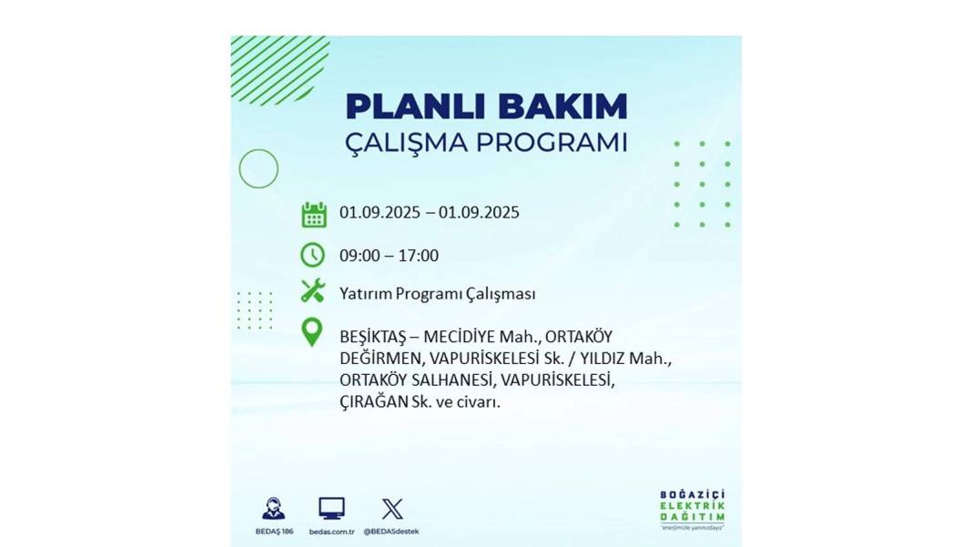 O ilçelerde saatlerce elektrik olmayacak: BEDAŞ 1 Eylül Pazartesi elektrik kesintisi yaşayacak ilçeleri sıraladı 53