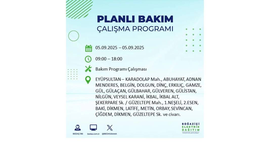 O ilçelerde saatlerce elektrik olmayacak: BEDAŞ 5 Eylül Cuma elektrik kesintisi yaşayacak ilçeleri sıraladı 14
