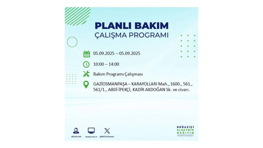 O ilçelerde saatlerce elektrik olmayacak: BEDAŞ 5 Eylül Cuma elektrik kesintisi yaşayacak ilçeleri sıraladı 16