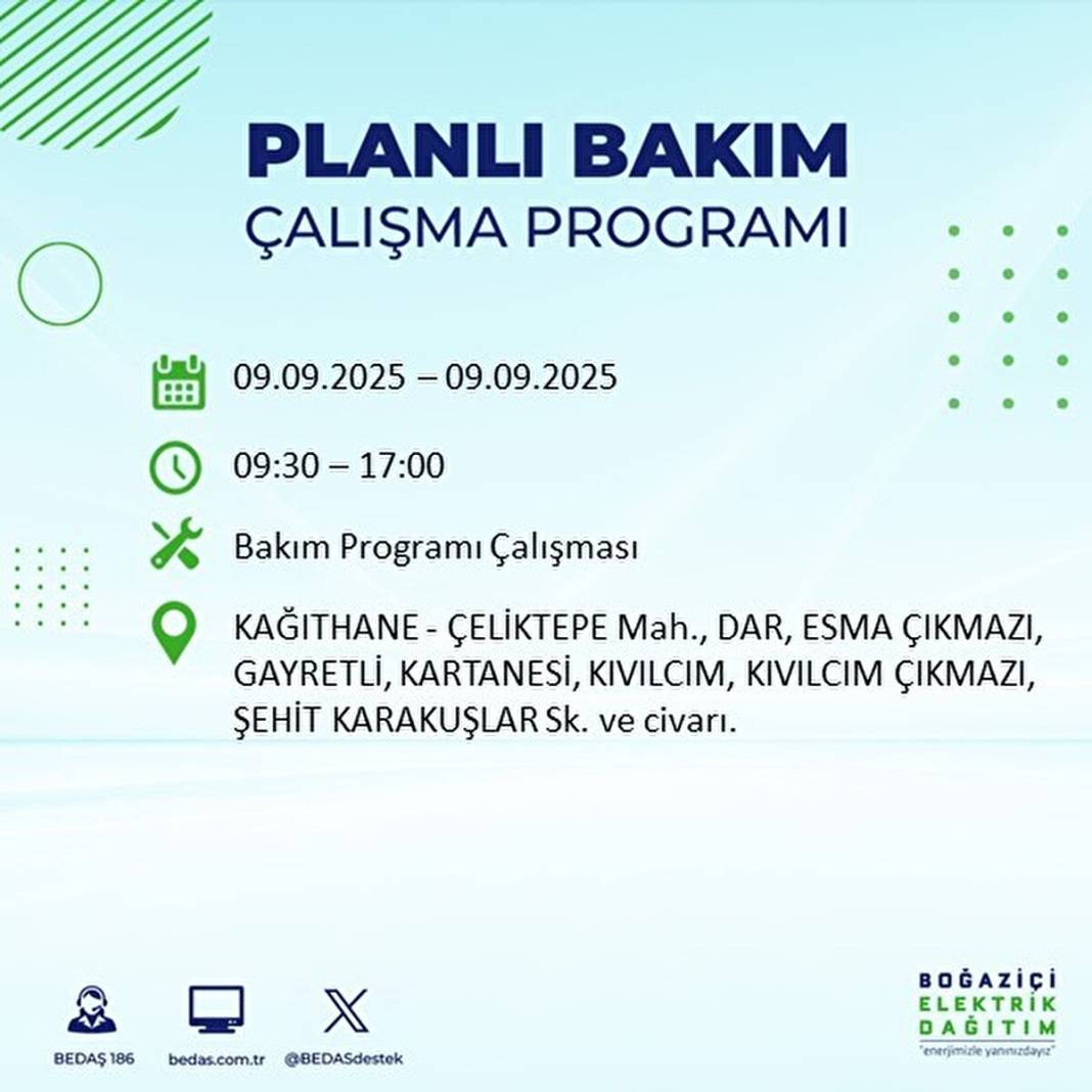 O ilçelerde elektrik olmayacak: BEDAŞ 9 Eylül Salı günü elektrik kesintisi yaşayacak ilçeleri sıraladı! 58