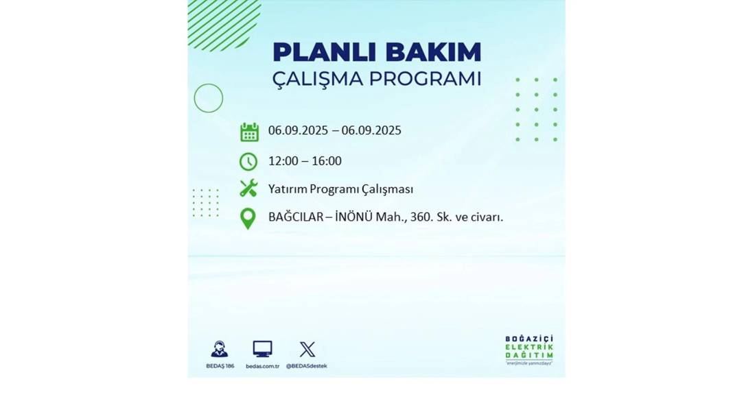 O ilçelerde elektrik olmayacak: BEDAŞ 6 Eylül Cumartesi elektrik kesintisi yaşayacak ilçeleri sıraladı! 27
