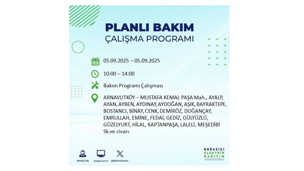 O ilçelerde saatlerce elektrik olmayacak: BEDAŞ 5 Eylül Cuma elektrik kesintisi yaşayacak ilçeleri sıraladı 40