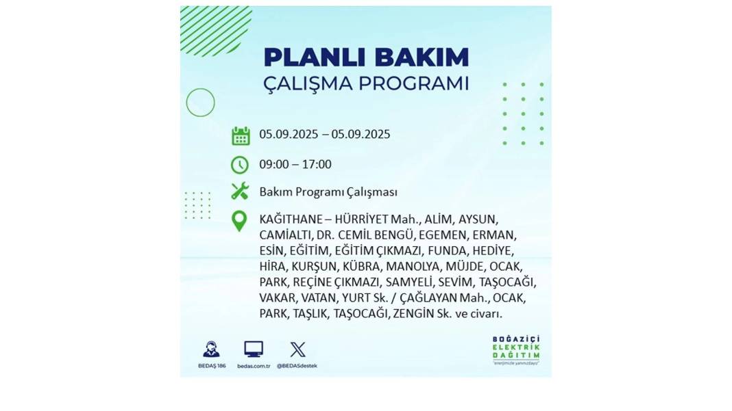 O ilçelerde saatlerce elektrik olmayacak: BEDAŞ 5 Eylül Cuma elektrik kesintisi yaşayacak ilçeleri sıraladı 13