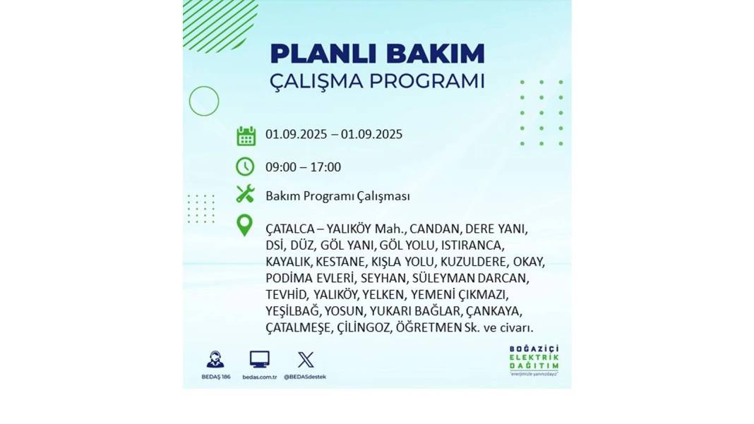 O ilçelerde saatlerce elektrik olmayacak: BEDAŞ 1 Eylül Pazartesi elektrik kesintisi yaşayacak ilçeleri sıraladı 48