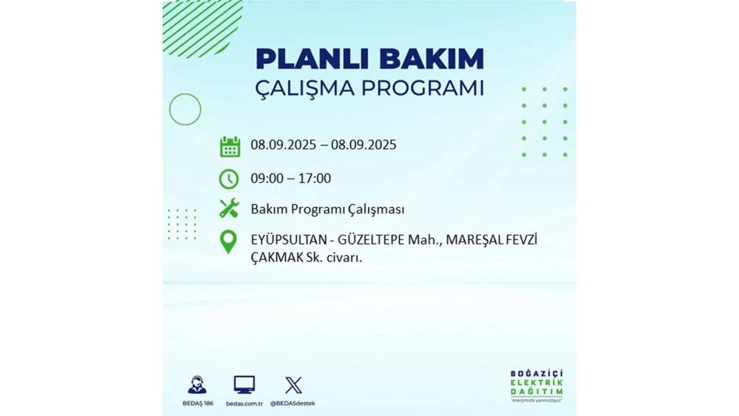 Büyük elektrik kesintisi yaşanacak: BEDAŞ 8 Eylül Pazartesi elektrik kesintisi yaşayacak ilçeleri sıraladı! 25