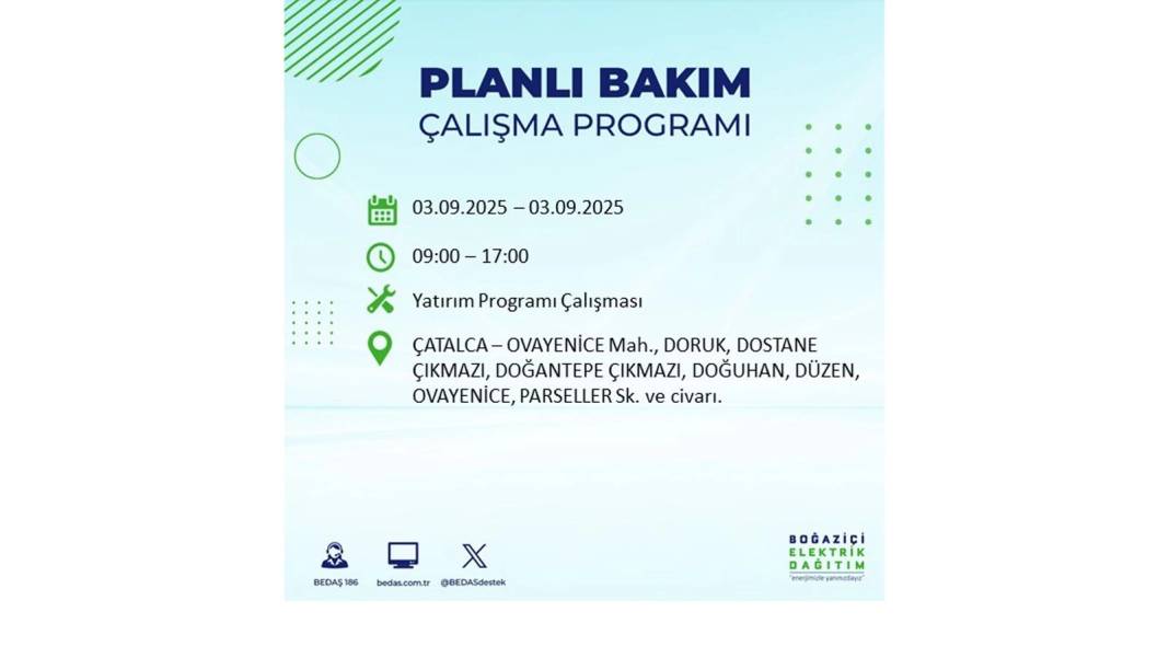Saatlerce elektrik olmayacak: BEDAŞ 3 Eylül Çarşamba elektrik kesintisi yaşayacak ilçeleri sıraladı! 47