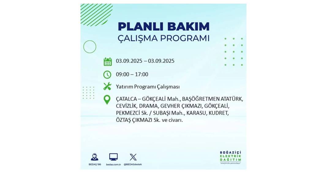 Saatlerce elektrik olmayacak: BEDAŞ 3 Eylül Çarşamba elektrik kesintisi yaşayacak ilçeleri sıraladı! 48