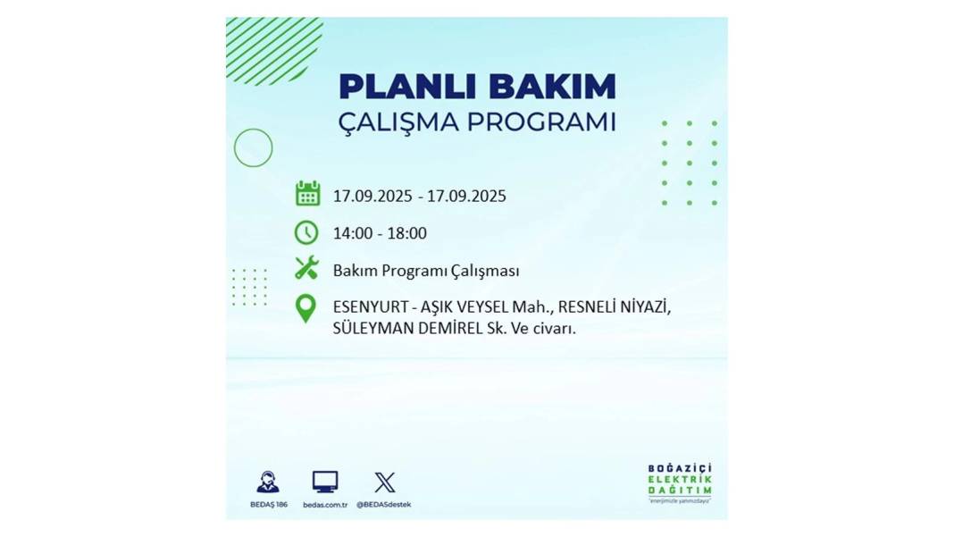 Büyük elektrik kesintisi yaşanacak: BEDAŞ 17 Eylül Çarşamba elektrik kesintisi yaşayacak ilçeleri sıraladı! 80
