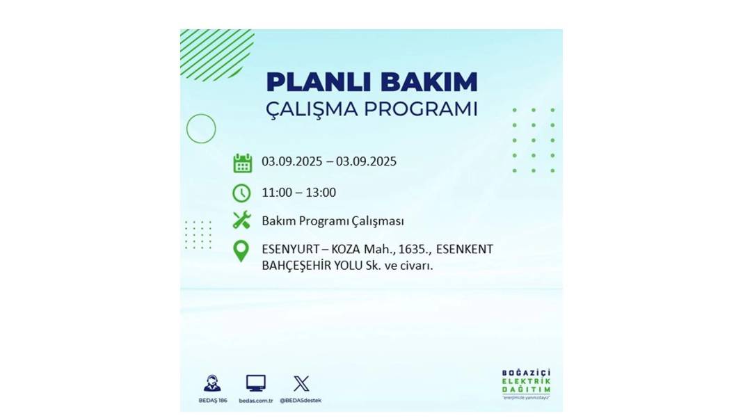 Saatlerce elektrik olmayacak: BEDAŞ 3 Eylül Çarşamba elektrik kesintisi yaşayacak ilçeleri sıraladı! 45