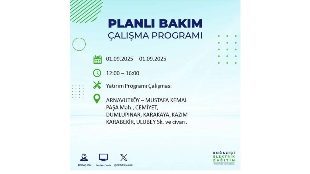 O ilçelerde saatlerce elektrik olmayacak: BEDAŞ 1 Eylül Pazartesi elektrik kesintisi yaşayacak ilçeleri sıraladı 76