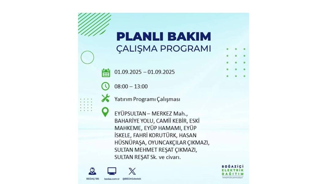O ilçelerde saatlerce elektrik olmayacak: BEDAŞ 1 Eylül Pazartesi elektrik kesintisi yaşayacak ilçeleri sıraladı 41