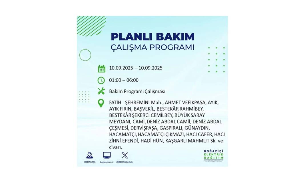O ilçelerde elektrik olmayacak: BEDAŞ 10 Eylül Çarşamba günü elektrik kesintisi yaşayacak ilçeleri sıraladı! 24