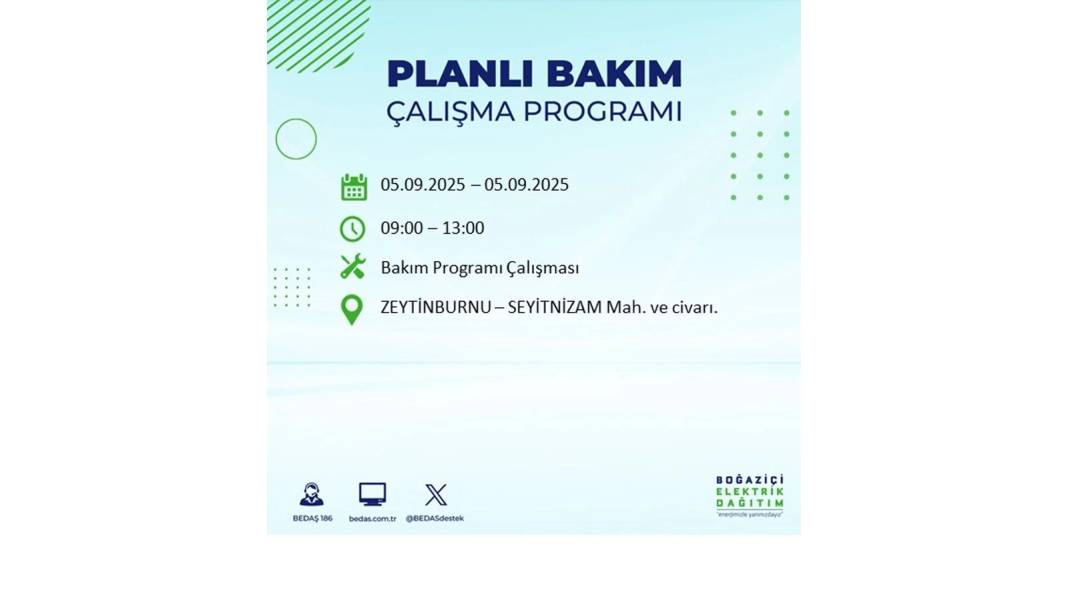 O ilçelerde saatlerce elektrik olmayacak: BEDAŞ 5 Eylül Cuma elektrik kesintisi yaşayacak ilçeleri sıraladı 1