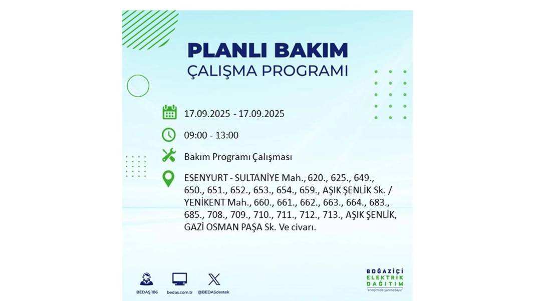 Büyük elektrik kesintisi yaşanacak: BEDAŞ 17 Eylül Çarşamba elektrik kesintisi yaşayacak ilçeleri sıraladı! 73