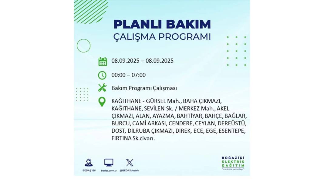 Büyük elektrik kesintisi yaşanacak: BEDAŞ 8 Eylül Pazartesi elektrik kesintisi yaşayacak ilçeleri sıraladı! 13