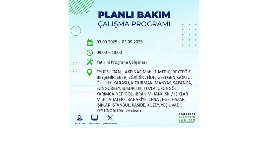 Saatlerce elektrik olmayacak: BEDAŞ 3 Eylül Çarşamba elektrik kesintisi yaşayacak ilçeleri sıraladı! 39