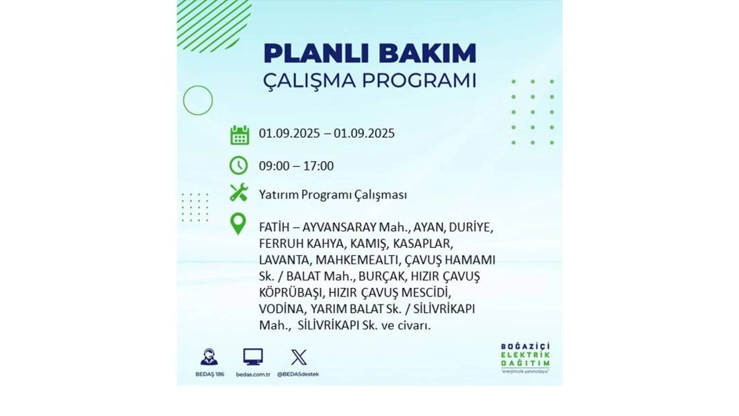 O ilçelerde saatlerce elektrik olmayacak: BEDAŞ 1 Eylül Pazartesi elektrik kesintisi yaşayacak ilçeleri sıraladı 38