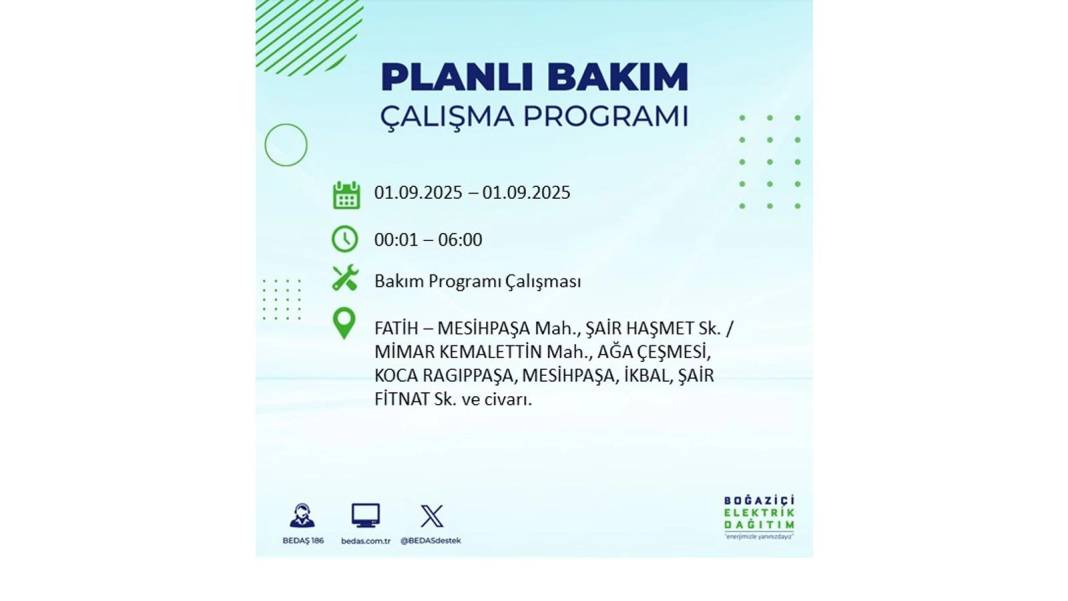 O ilçelerde saatlerce elektrik olmayacak: BEDAŞ 1 Eylül Pazartesi elektrik kesintisi yaşayacak ilçeleri sıraladı 36