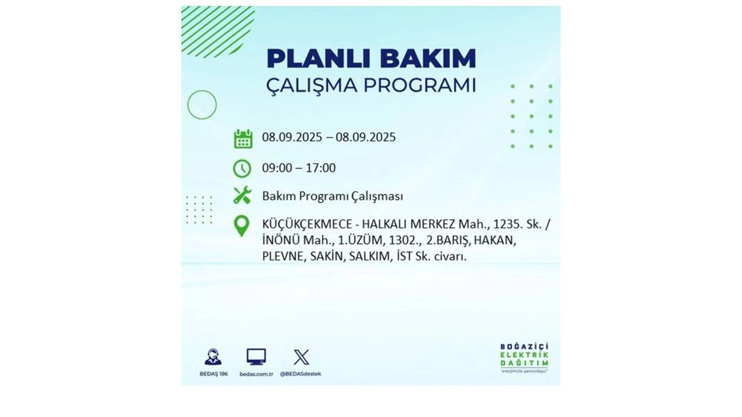 Büyük elektrik kesintisi yaşanacak: BEDAŞ 8 Eylül Pazartesi elektrik kesintisi yaşayacak ilçeleri sıraladı! 15