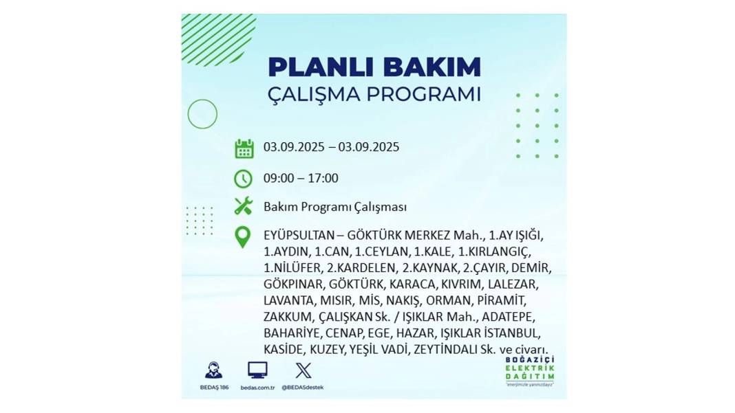 Saatlerce elektrik olmayacak: BEDAŞ 3 Eylül Çarşamba elektrik kesintisi yaşayacak ilçeleri sıraladı! 38