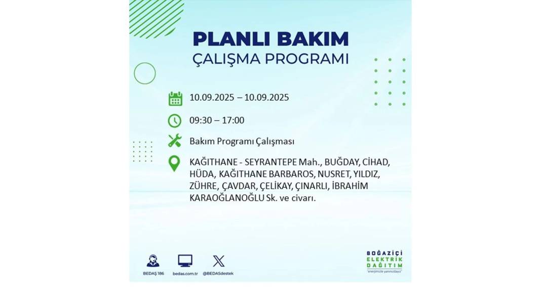 O ilçelerde elektrik olmayacak: BEDAŞ 10 Eylül Çarşamba günü elektrik kesintisi yaşayacak ilçeleri sıraladı! 14