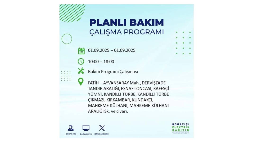 O ilçelerde saatlerce elektrik olmayacak: BEDAŞ 1 Eylül Pazartesi elektrik kesintisi yaşayacak ilçeleri sıraladı 34