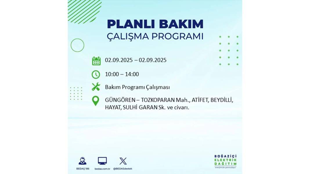 Büyük elektrik kesintisi yaşanacak: BEDAŞ 2 Eylül Salı elektrik kesintisi yaşayacak ilçeleri sıraladı 32