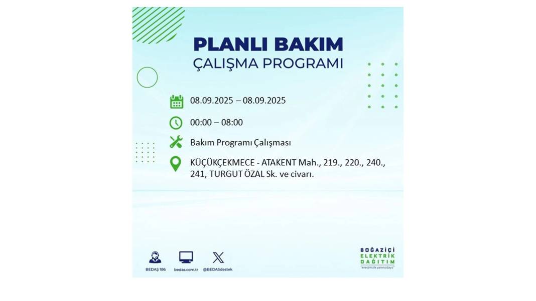 Büyük elektrik kesintisi yaşanacak: BEDAŞ 8 Eylül Pazartesi elektrik kesintisi yaşayacak ilçeleri sıraladı! 11