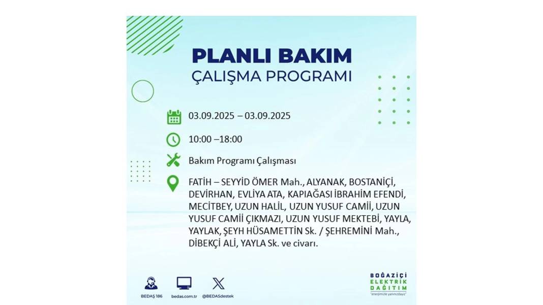 Saatlerce elektrik olmayacak: BEDAŞ 3 Eylül Çarşamba elektrik kesintisi yaşayacak ilçeleri sıraladı! 34