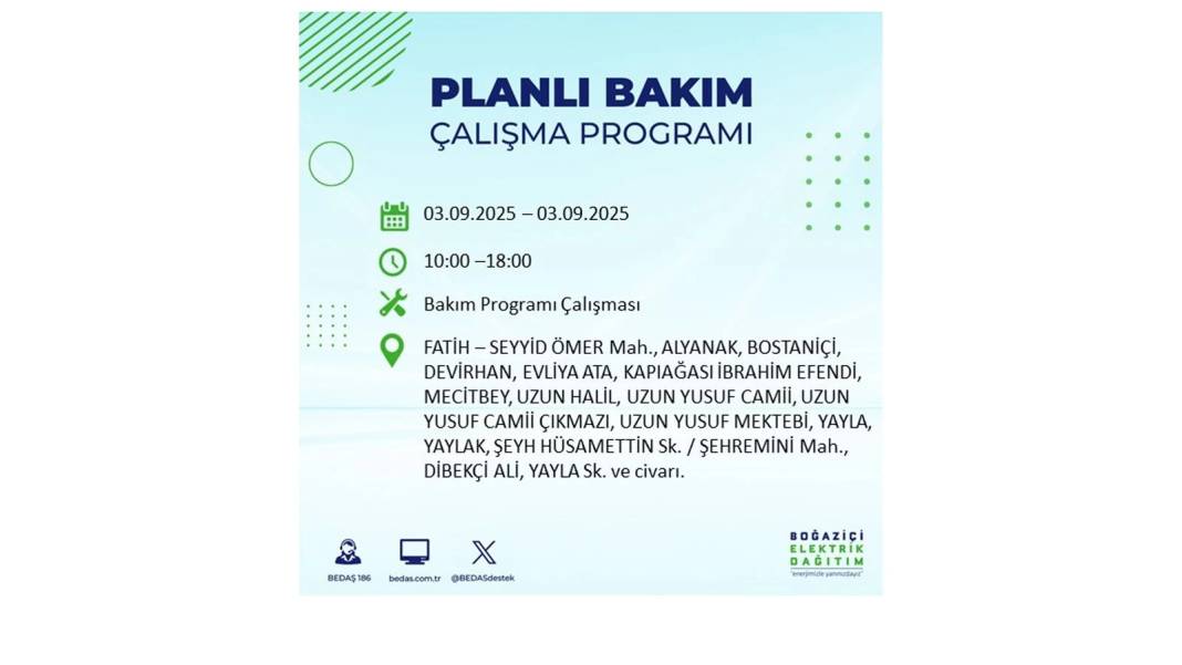 Saatlerce elektrik olmayacak: BEDAŞ 3 Eylül Çarşamba elektrik kesintisi yaşayacak ilçeleri sıraladı! 35
