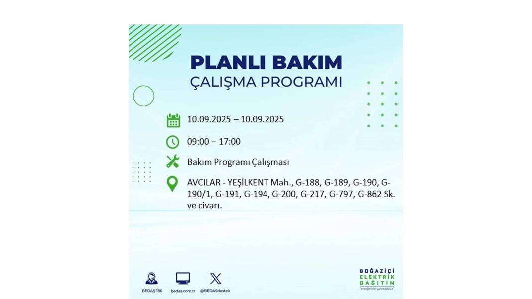O ilçelerde elektrik olmayacak: BEDAŞ 10 Eylül Çarşamba günü elektrik kesintisi yaşayacak ilçeleri sıraladı! 60