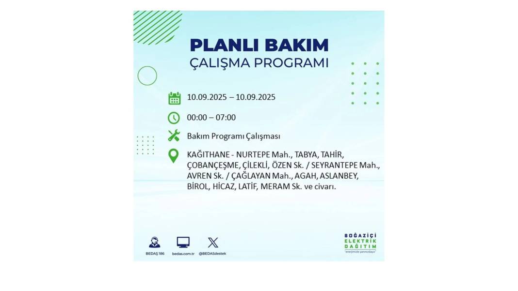 O ilçelerde elektrik olmayacak: BEDAŞ 10 Eylül Çarşamba günü elektrik kesintisi yaşayacak ilçeleri sıraladı! 12