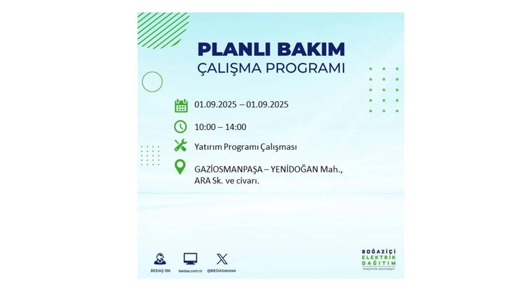 O ilçelerde saatlerce elektrik olmayacak: BEDAŞ 1 Eylül Pazartesi elektrik kesintisi yaşayacak ilçeleri sıraladı 31