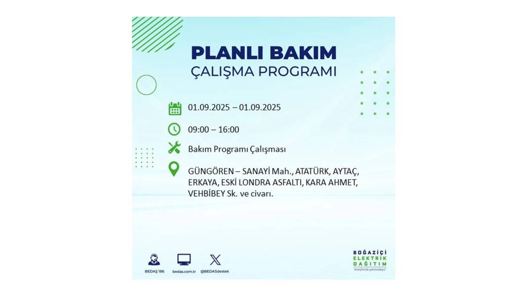 O ilçelerde saatlerce elektrik olmayacak: BEDAŞ 1 Eylül Pazartesi elektrik kesintisi yaşayacak ilçeleri sıraladı 29