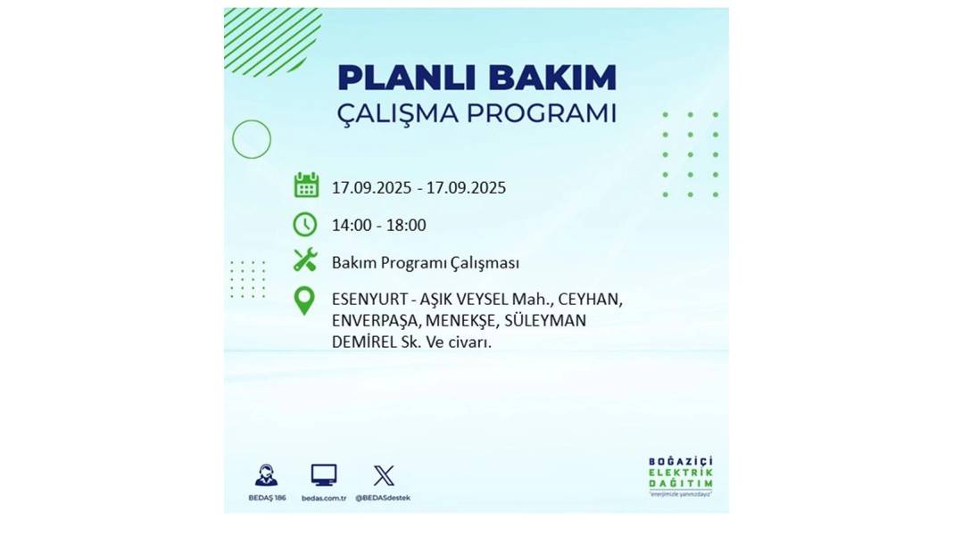 Büyük elektrik kesintisi yaşanacak: BEDAŞ 17 Eylül Çarşamba elektrik kesintisi yaşayacak ilçeleri sıraladı! 64