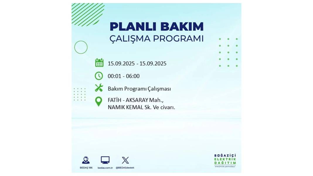 Büyük elektrik kesintisi yaşanacak: BEDAŞ 15 Eylül Pazartesi günü elektrik kesintisi yaşayacak ilçeleri sıraladı! 52