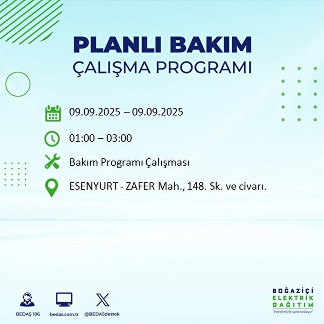 O ilçelerde elektrik olmayacak: BEDAŞ 9 Eylül Salı günü elektrik kesintisi yaşayacak ilçeleri sıraladı! 48