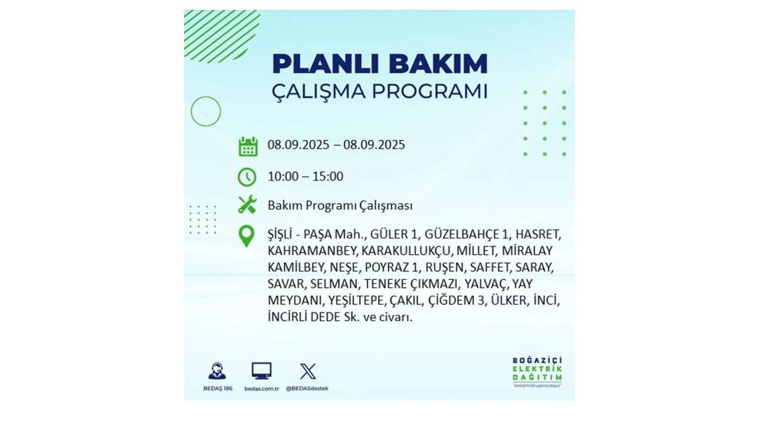 Büyük elektrik kesintisi yaşanacak: BEDAŞ 8 Eylül Pazartesi elektrik kesintisi yaşayacak ilçeleri sıraladı! 3