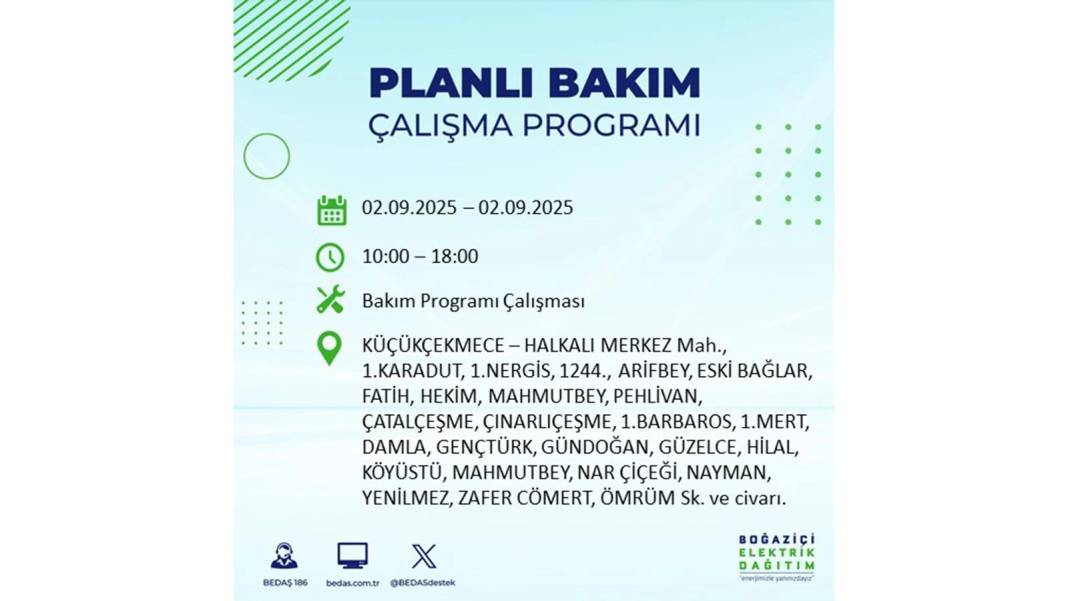 Büyük elektrik kesintisi yaşanacak: BEDAŞ 2 Eylül Salı elektrik kesintisi yaşayacak ilçeleri sıraladı 23