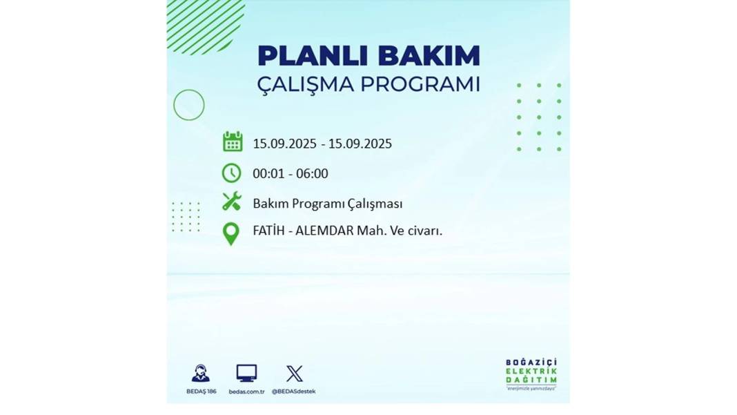 Büyük elektrik kesintisi yaşanacak: BEDAŞ 15 Eylül Pazartesi günü elektrik kesintisi yaşayacak ilçeleri sıraladı! 50