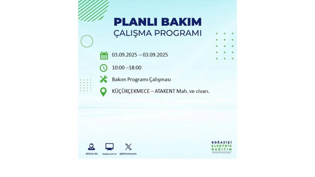 Saatlerce elektrik olmayacak: BEDAŞ 3 Eylül Çarşamba elektrik kesintisi yaşayacak ilçeleri sıraladı! 30