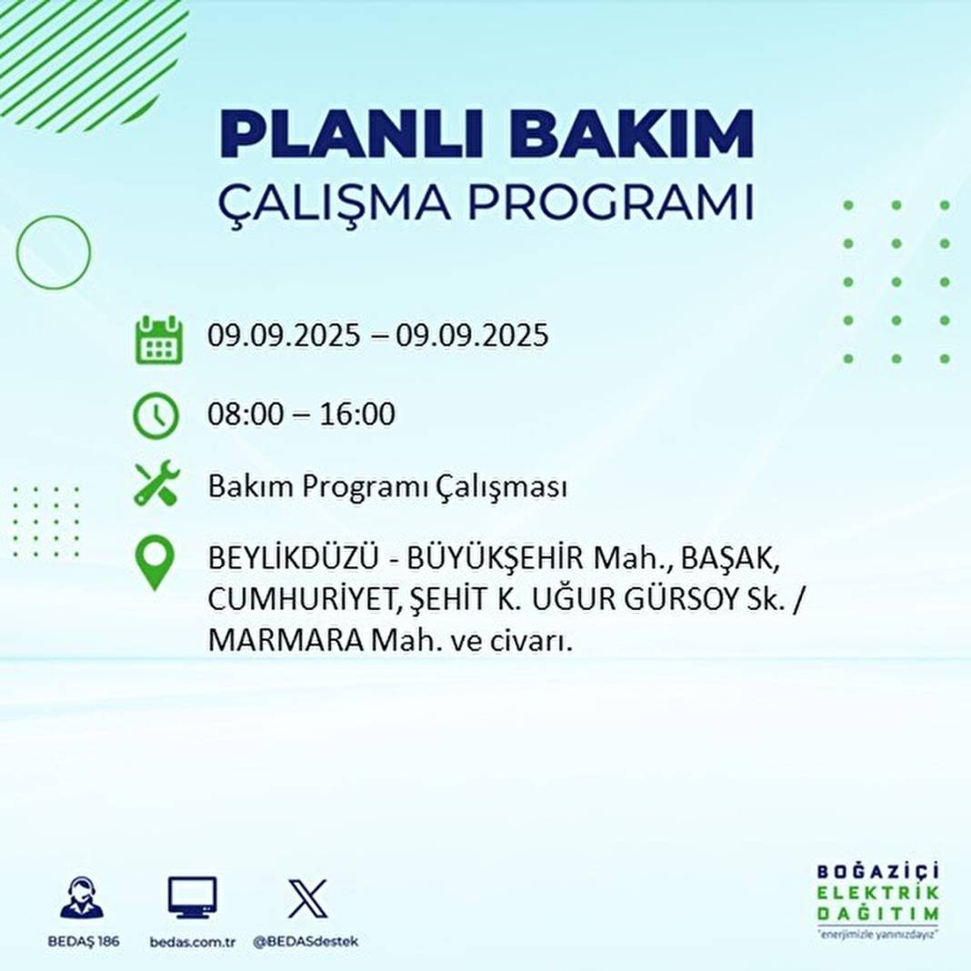 O ilçelerde elektrik olmayacak: BEDAŞ 9 Eylül Salı günü elektrik kesintisi yaşayacak ilçeleri sıraladı! 44