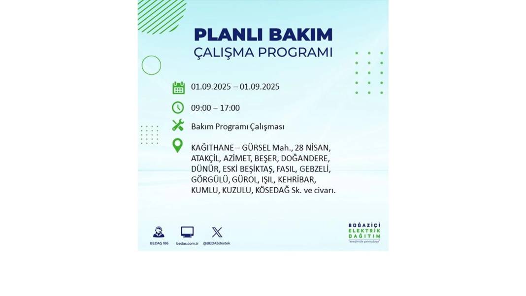 O ilçelerde saatlerce elektrik olmayacak: BEDAŞ 1 Eylül Pazartesi elektrik kesintisi yaşayacak ilçeleri sıraladı 24