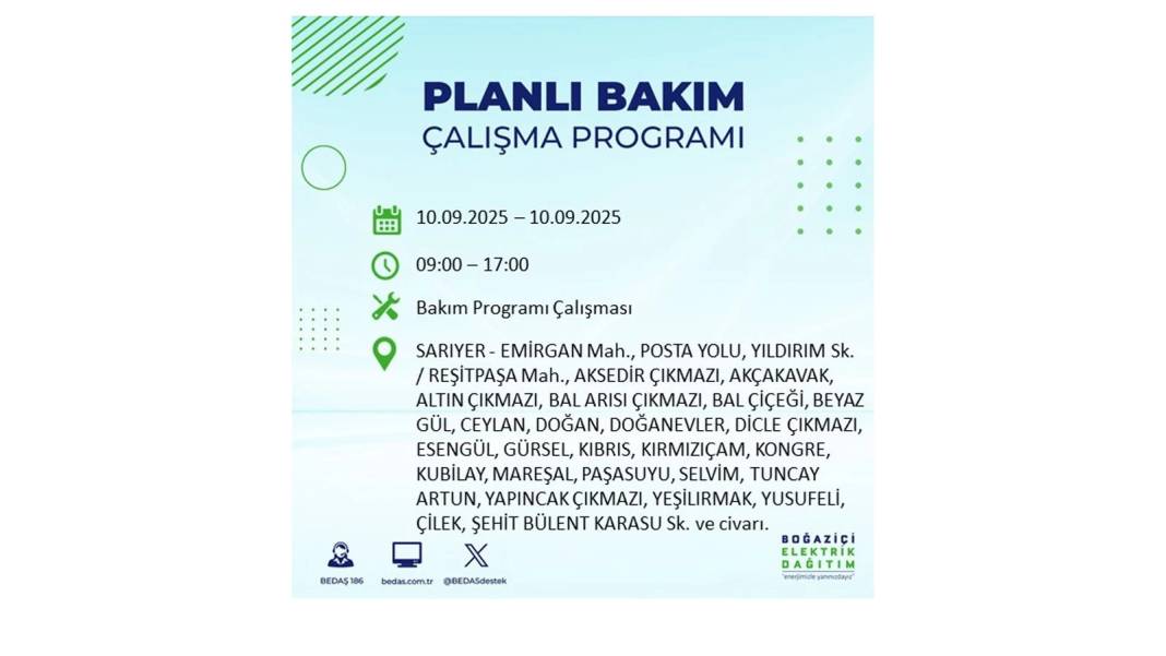O ilçelerde elektrik olmayacak: BEDAŞ 10 Eylül Çarşamba günü elektrik kesintisi yaşayacak ilçeleri sıraladı! 6
