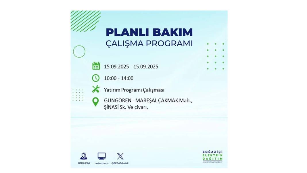Büyük elektrik kesintisi yaşanacak: BEDAŞ 15 Eylül Pazartesi günü elektrik kesintisi yaşayacak ilçeleri sıraladı! 47