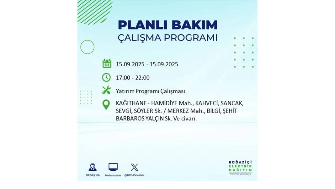 Büyük elektrik kesintisi yaşanacak: BEDAŞ 15 Eylül Pazartesi günü elektrik kesintisi yaşayacak ilçeleri sıraladı! 43