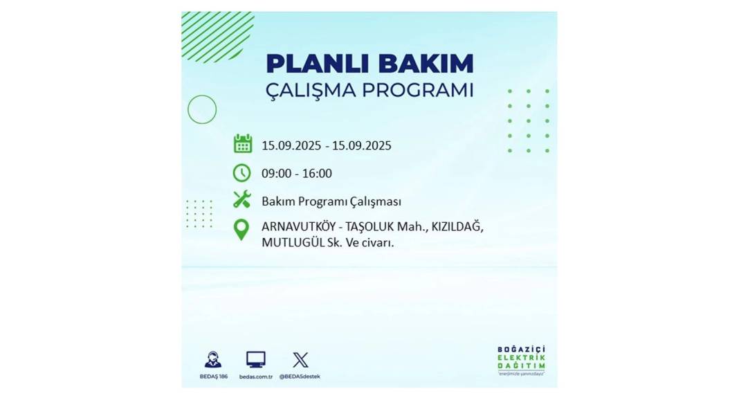 Büyük elektrik kesintisi yaşanacak: BEDAŞ 15 Eylül Pazartesi günü elektrik kesintisi yaşayacak ilçeleri sıraladı! 97